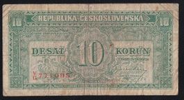 Tschechoslowakei 10 Korun 1945