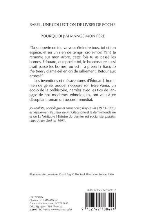 Bücher: Pourquoi j'ai mangé mon père – Gebraucht aus Neuchâtel von Dualseele 1