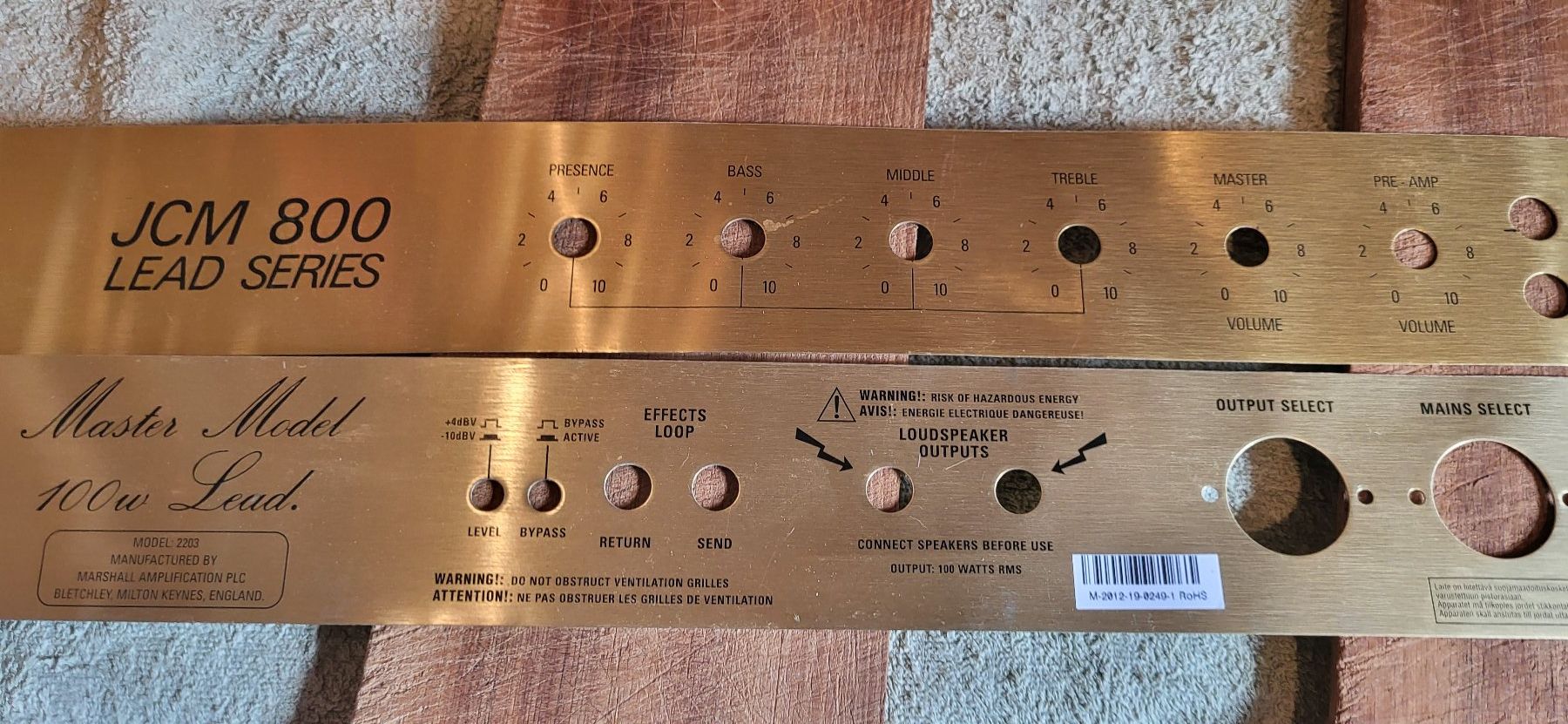 Marshall Amplificateurs: Set Original Marshall Amp Faceplates JCM800 – D'occasion à Schaffhausen par derHasy