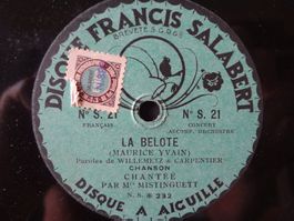 Disque 78 tours Salabert aiguille de Mistinguett - No S.21