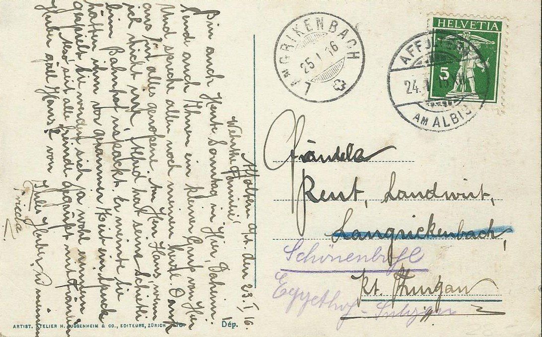 Cartoline postali: alte AK: Affoltern am Albis – Usato da hedingen venduto da kurattli01 1