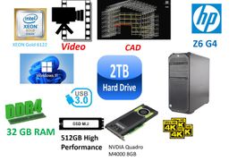 PC HP Z6 G4 XEON GOLD 6122 M4000 32GB RAM 500GB 2TB Win11