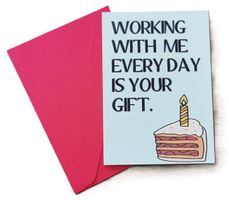 Karte mit Kuvert: Working with me is your gift  (neu, OVP)