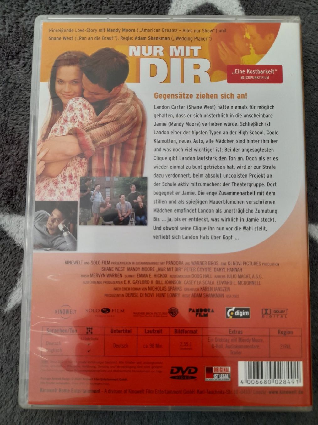 Alle DVDs: DVD Nur mit Dir mit Shane West & Mandy Moore – Gebraucht aus Eiken von Lashar 1