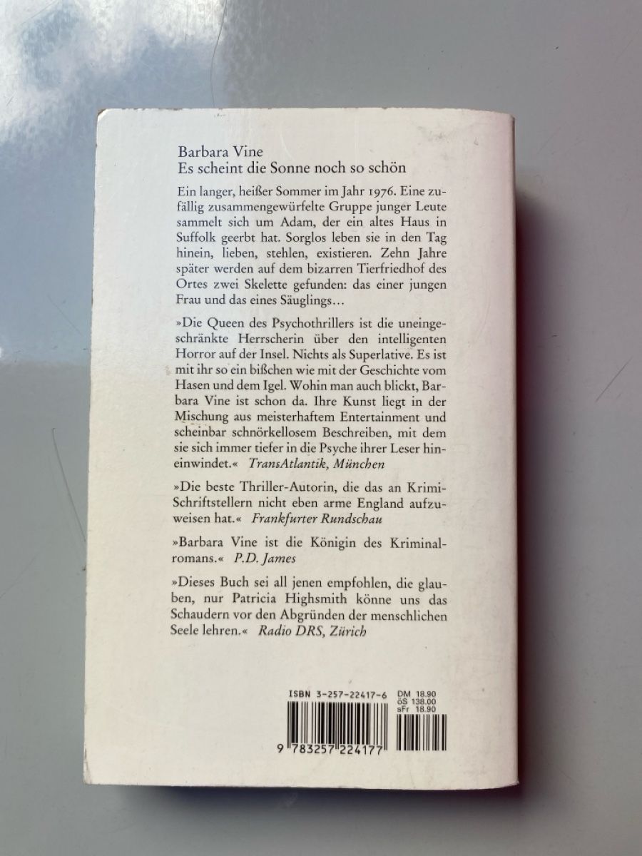 Libri: Barbara Vine - Es scheint die Sonne noch so schön – Usato da thun venduto da Natsteffen 1