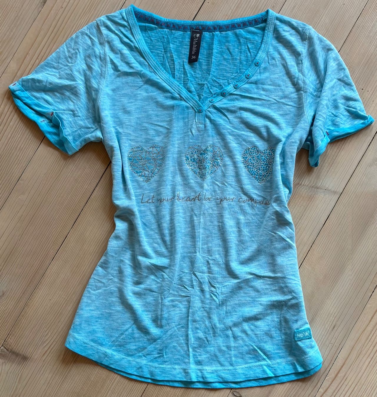 Tops: Top /Shirt Print melliert,Herzen,Multiblu,Gr.36 – D'occasion à Siblingen par Vany_McDougall 7