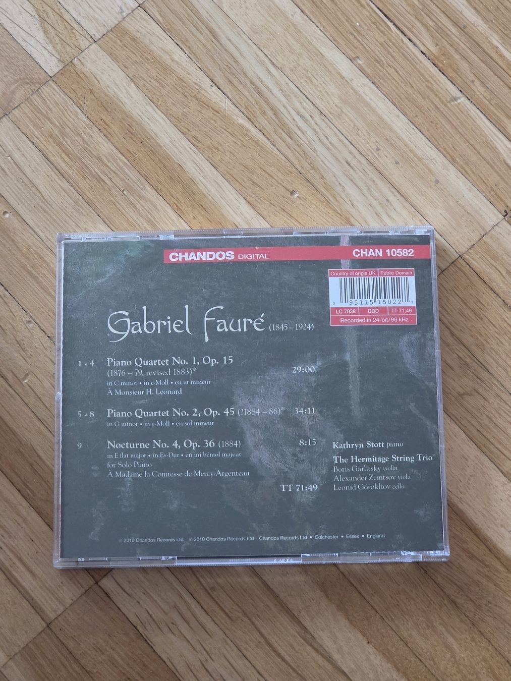 CDs: CD: Gabriel Fauré: Piano Quartets – Gebraucht aus Aesch BL von immon 1