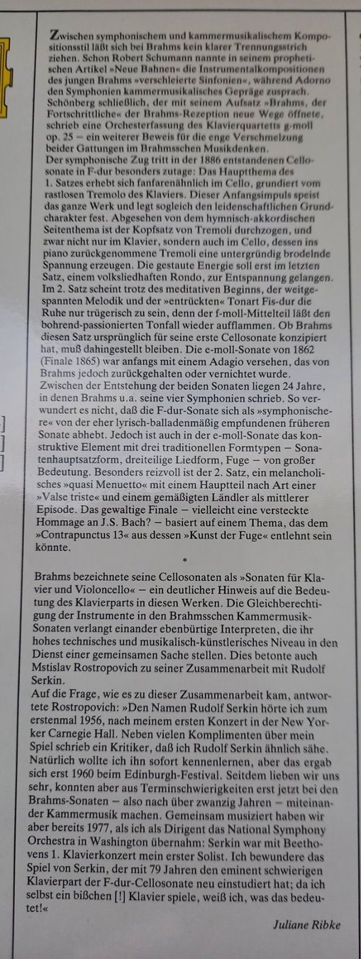Dischi in vinile: KLASSIK-LP JOHANNES BRAHMS – Nuovo (secondo la descrizione) da Binningen venduto da mar_2jlr 5