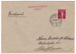Lettre de MEIRINGEN BPA A209 pour Bern le 10.VIII.38