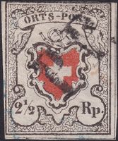 ORTS POST (13II) Type 3, +P.P. von St.Gallen +Attest 3800.-