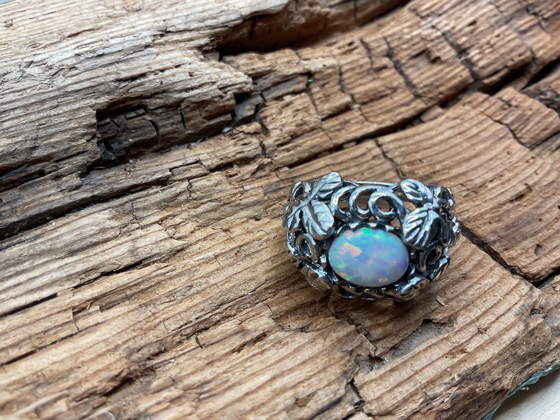 Ringe: Opalring in Sterlingsilber, reich verziert,  Gr. 55 – Neu (gemäss Beschreibung) aus Luzern von S.Kern01 3