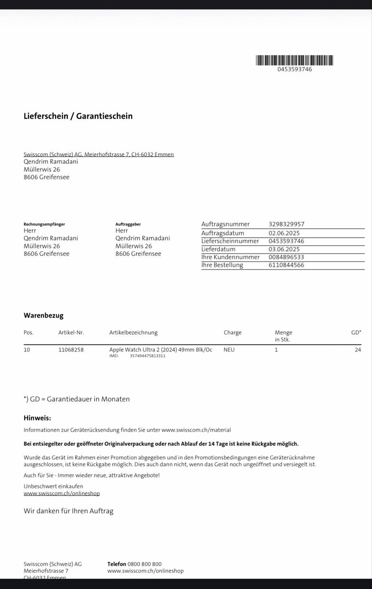 Apple Smartwatch: Apple Watch Ultra 2 49mm – Gebraucht aus Greifensee von qen_p9zj 2