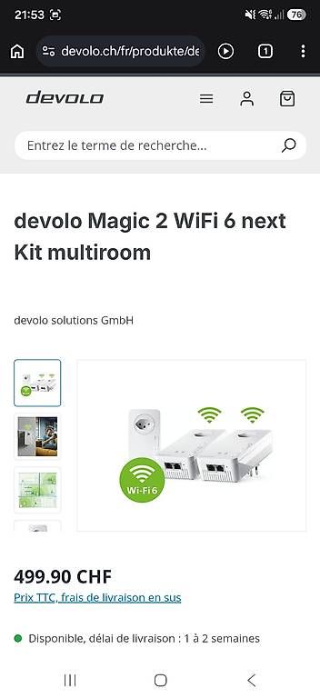 Devolo Modem & Router: Devolo Magic 2 Wifi 6 Kit Multiroom neuf – Nuovo e nell'imballaggio originale da Champagne venduto da mar_yp55 2
