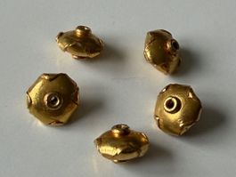 6x GOLDBEADS  (22K) Gelbgold   (Handarbeit)