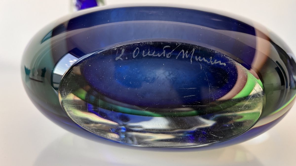 Murano Vasen & Gefässe: Murano Glasvase blau mit Farbverlauf – Gebraucht aus Binningen von 73DH 3