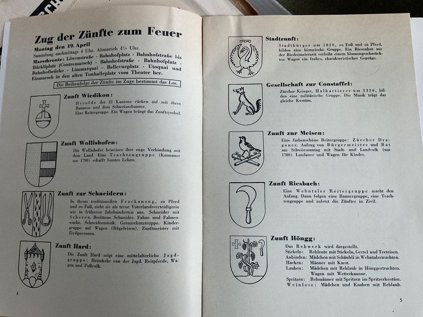 Documenti: Offizielles Programm Sechseläuten 1937 Zürich – Usato da Tecknau venduto da bleilaus 3
