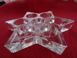 Glas STERN inkl. 7 Kerzen, schwere Glasqualität