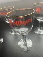 Affligem Kelch Glaeser, 4 Stueck, Goldrand, Vintage