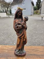 Holzfigur Madonna mit Kind, Vintage Deko