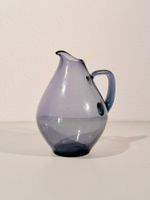 Vintage Glas-Krug / mundgeblasen – Mid Century – blau-violet