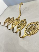 🐴 Wandhaken-Set aus Messing – Pferdekopf/Hufeisen