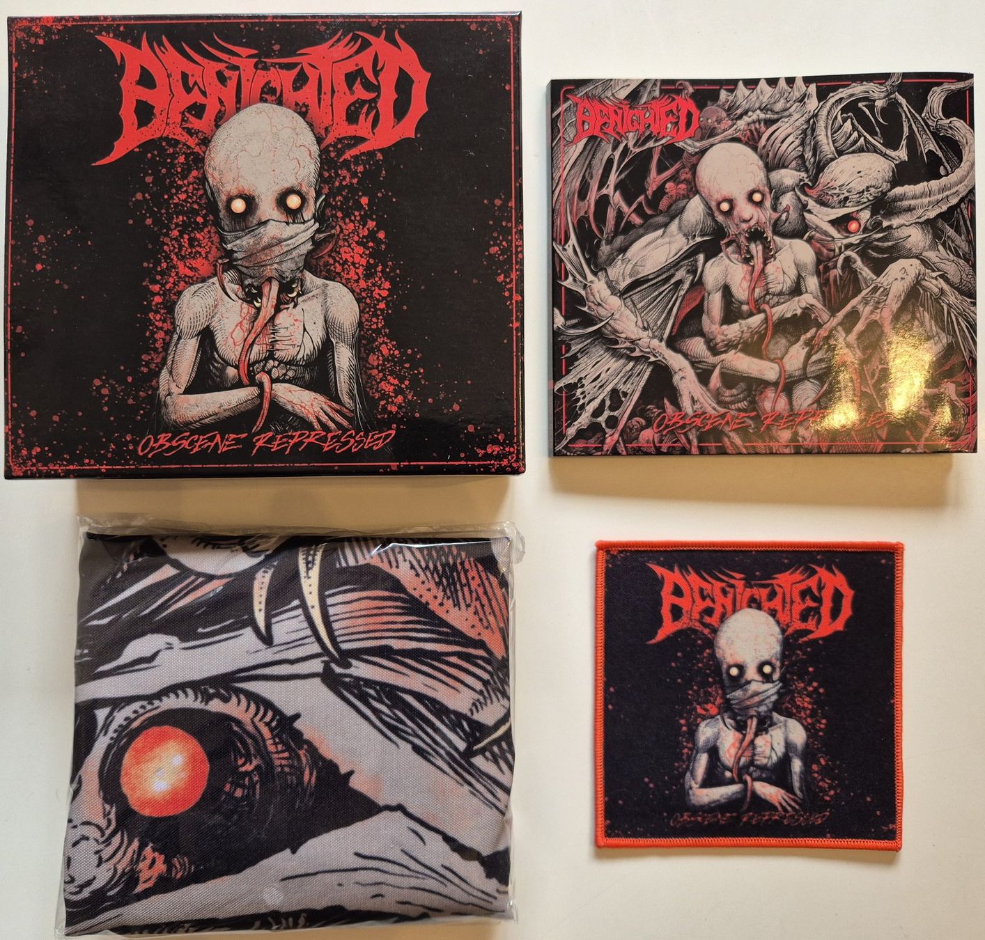 Coffret CD Benighted Obscene Repressed avec patch et tissu (Gebraucht ...