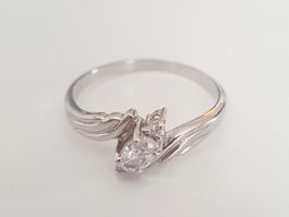 Silber Ring 925 mit Zirkonia Steinen - Grösse 22,1  mm💍