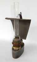 Antike « Weberlampe »  ( Schwarzblech - Petrollampe )