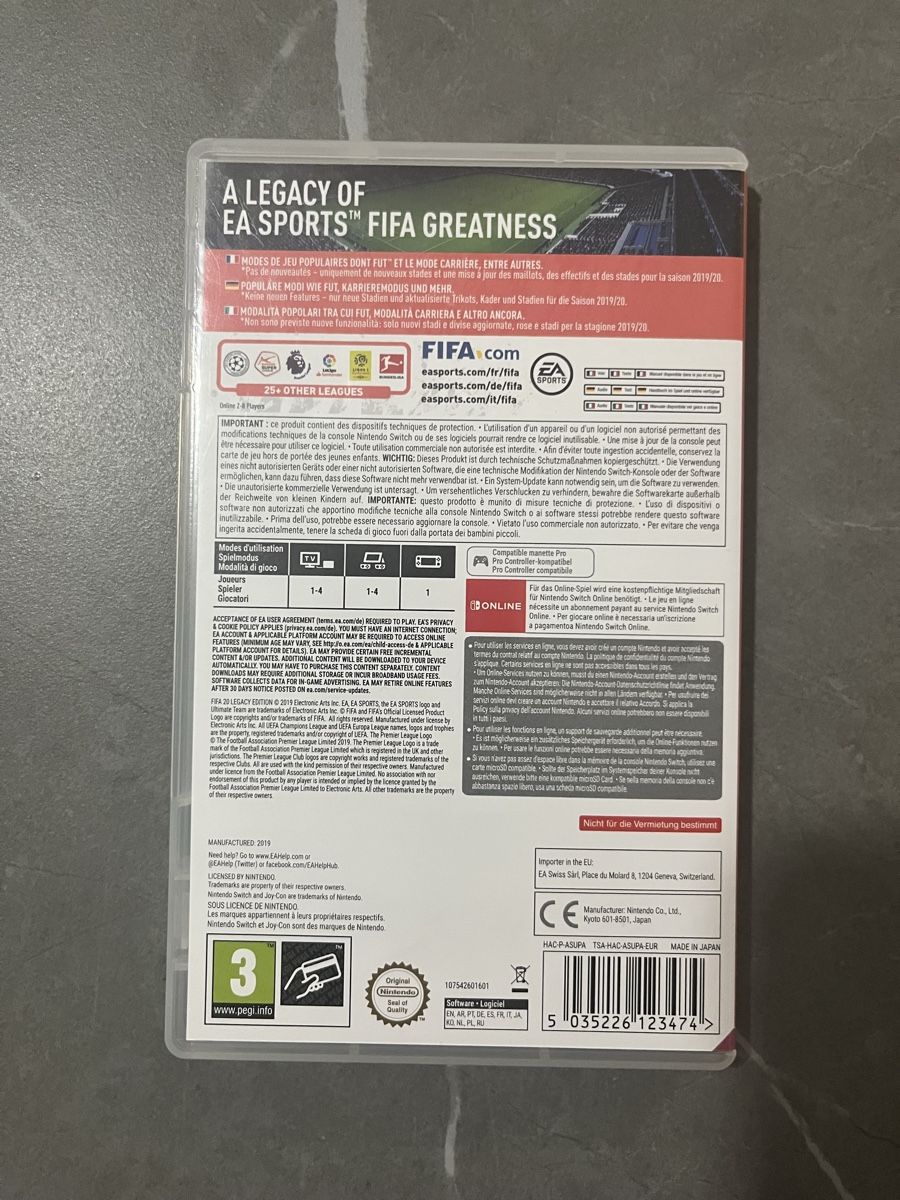 Nintendo Giochi: Nintendo Switch FIFA 20 – Usato da Zug venduto da jla_h7zm 1