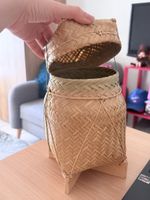 Panier à riz en osier vintage