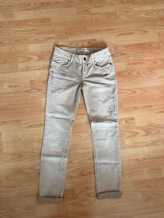 Damen Hose Coccara beige mit Aufdruck guter Zustand