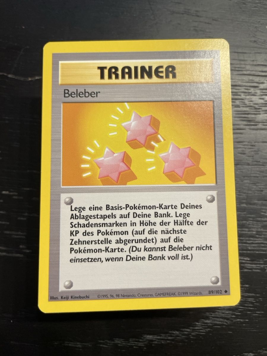 Pokémon Cartes à collectionner: Pokemon Beleber trainer base set 89/102 vintage – D'occasion à Hugelshofen par Suimosa