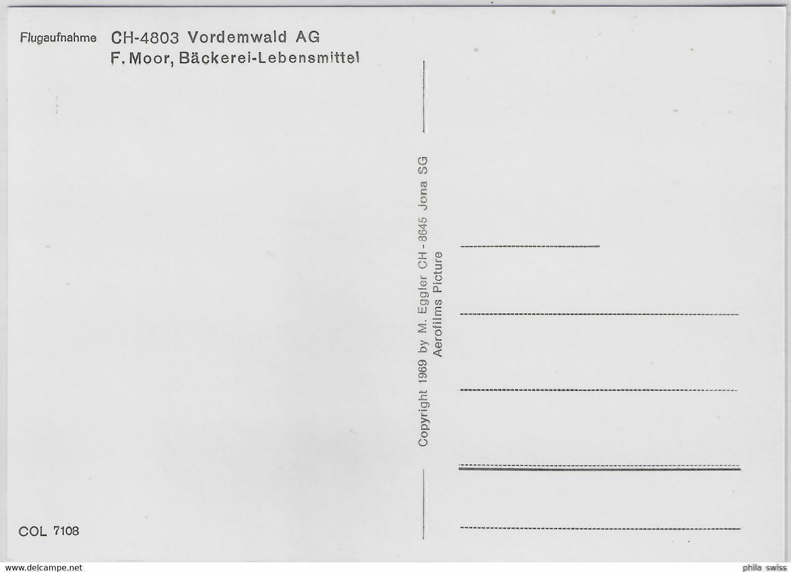 Cartoline postali: Flugaufnahme Vordemwald AG – Antico da Ettingen venduto da Kartenplanet 1