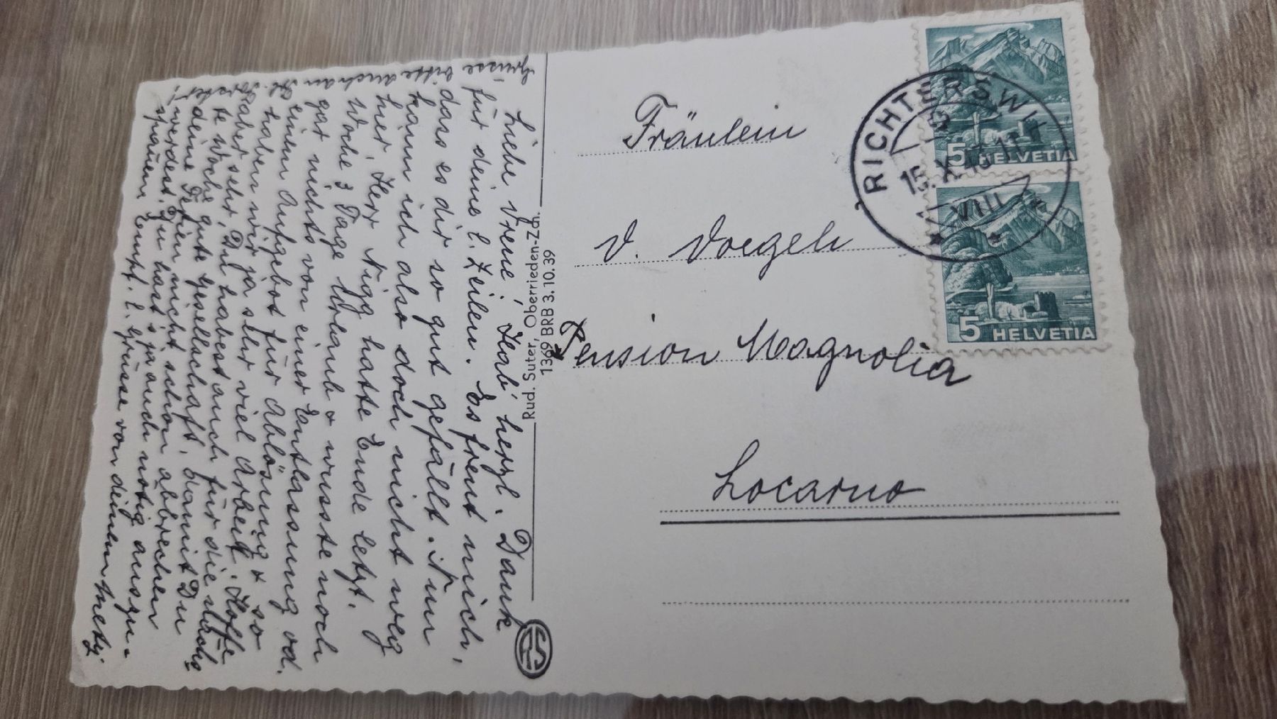 Cartoline postali: 1940 Ansichtskarte Richterswil – Usato da Arni AG venduto da Moth68 1