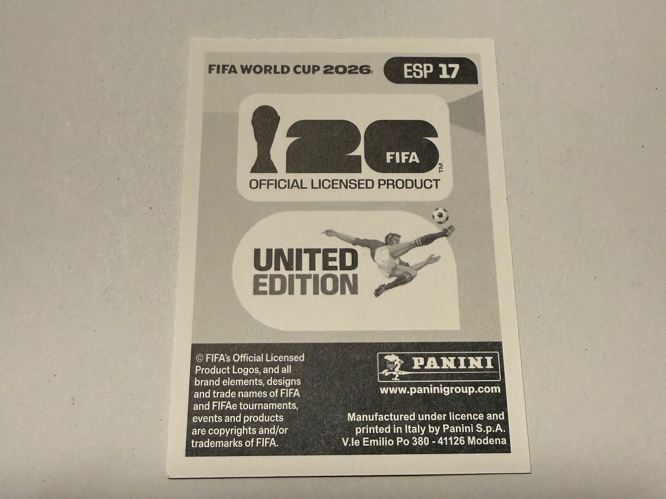 Panini Carte collezionabili: Williams ESP17 - Panini CH Edition WM 2026 – Nuovo (secondo la descrizione) da Grenchen venduto da nicus_aveiro 1
