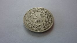 Uralter seltener Zweifränkler 1901, sehr schön