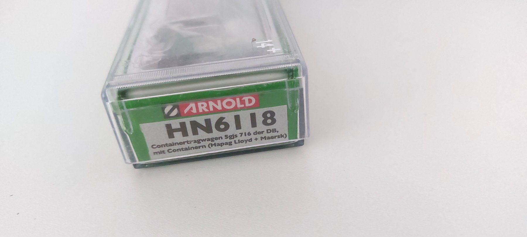 Arnold Modelleisenbahnen: Containertragwagen 716 der DB Hapag Lloyd + Maersk HN6118 – Neu und originalverpackt aus Biberist von Ntrains 3