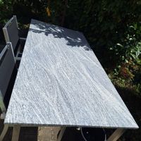 Gartentisch Granitplatte mit Metallgestell gebraucht