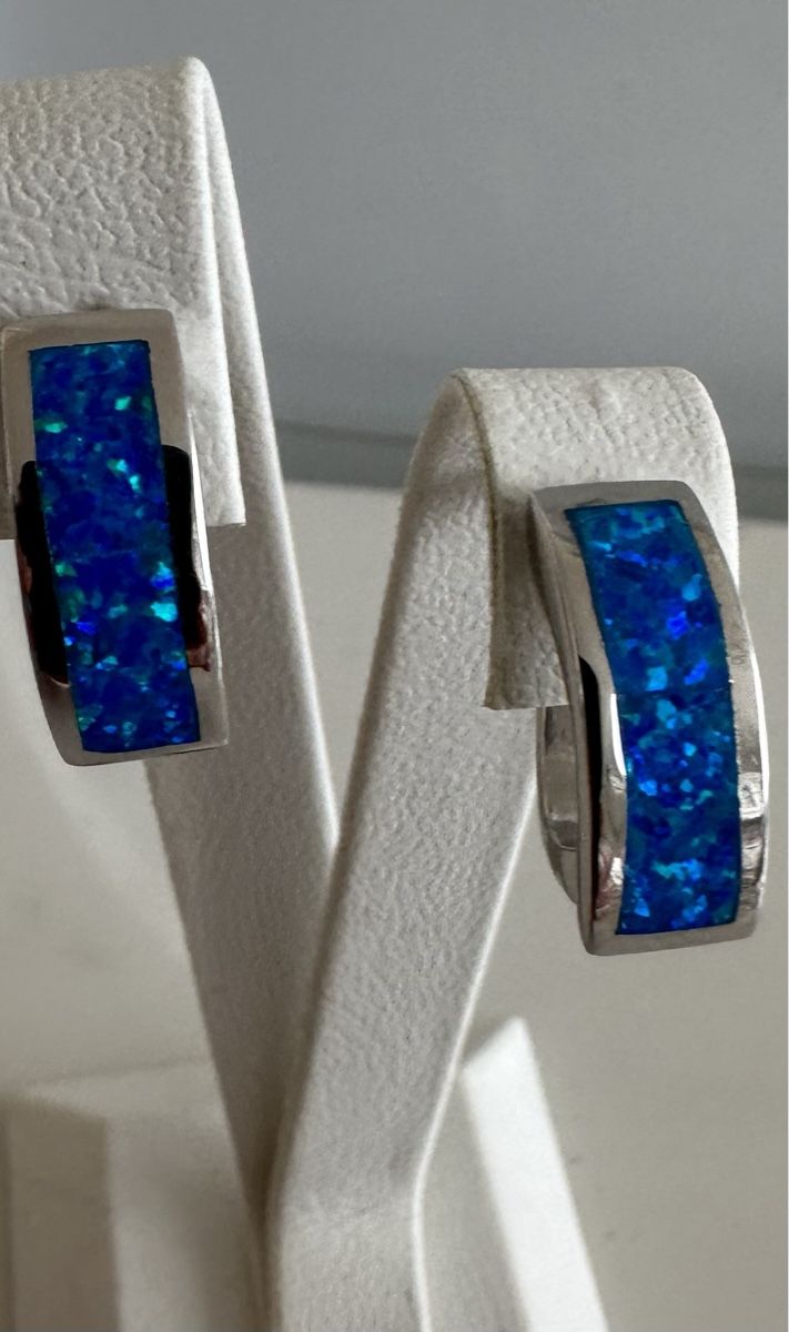 Orecchini pendenti & Orecchini a lobo: Ohrringe mit Opal Stein Silber – Nuovo e nell'imballaggio originale da Lenzburg venduto da BLNN 2