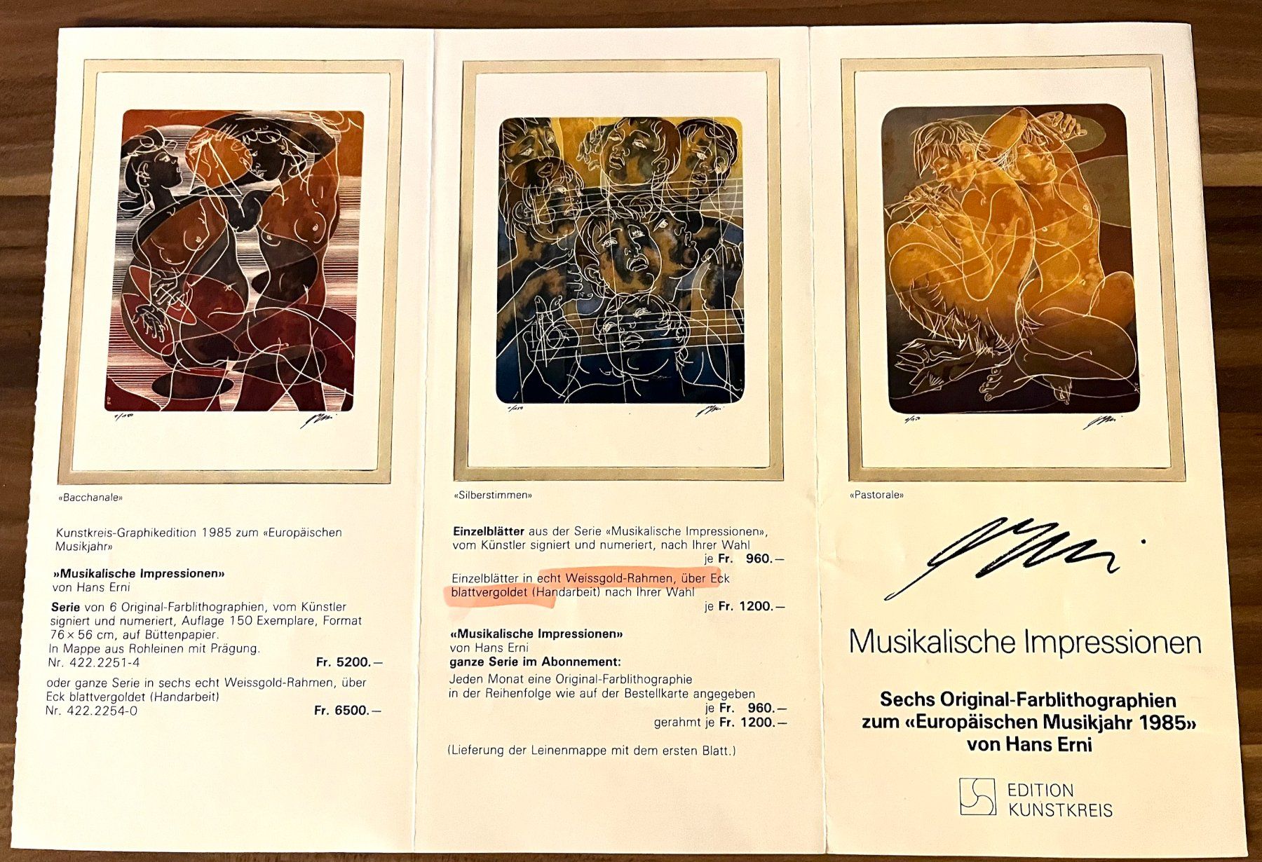 Grafica & Litografie: Hans Erni Original Litho "Variationen" 80/150 Handsigniert – Usato da Arch venduto da ZEITFELS 6