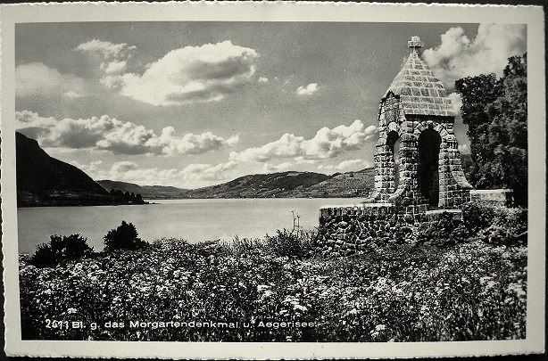Ansichtskarten: UNTERÄGERI Morgartendenkmal u. Aegerisee – Gebraucht aus Jona von philajona