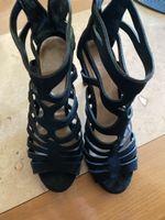 Sandales noires en suédine, style gladiateur, taille 38 👠