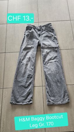 Jeans Hose H&M Baggy Bootcut Leg Gr. 170