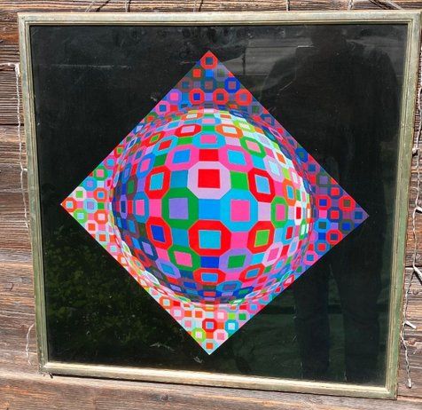 Dipinti: Victor Vasarely Planetary vintage tableau – Usato da St-Cierges venduto da LeRegain