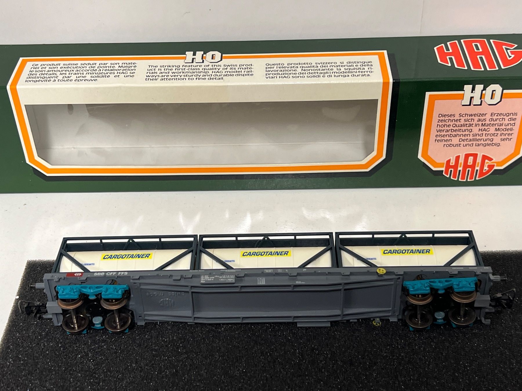 Hag Modellini di ferrovie: HAG Nr. 397  Cargotainer HO DC SBB CFF FFS – Usato da Geroldswil venduto da TopTrain54 6