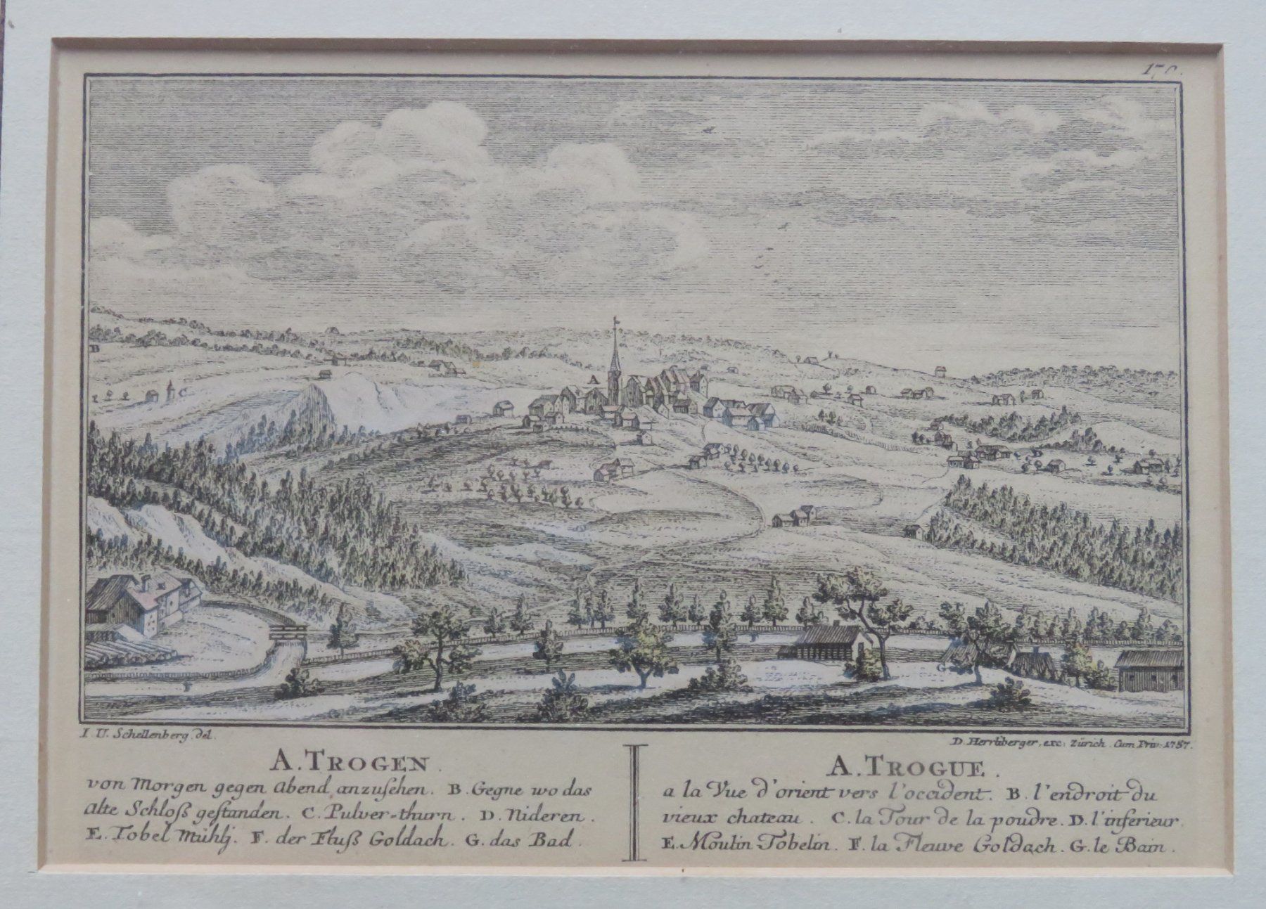 Incisioni: Trogen Kupferstich von Herrliberger 1757 – Usato da Kreuzlingen venduto da Koi4 1