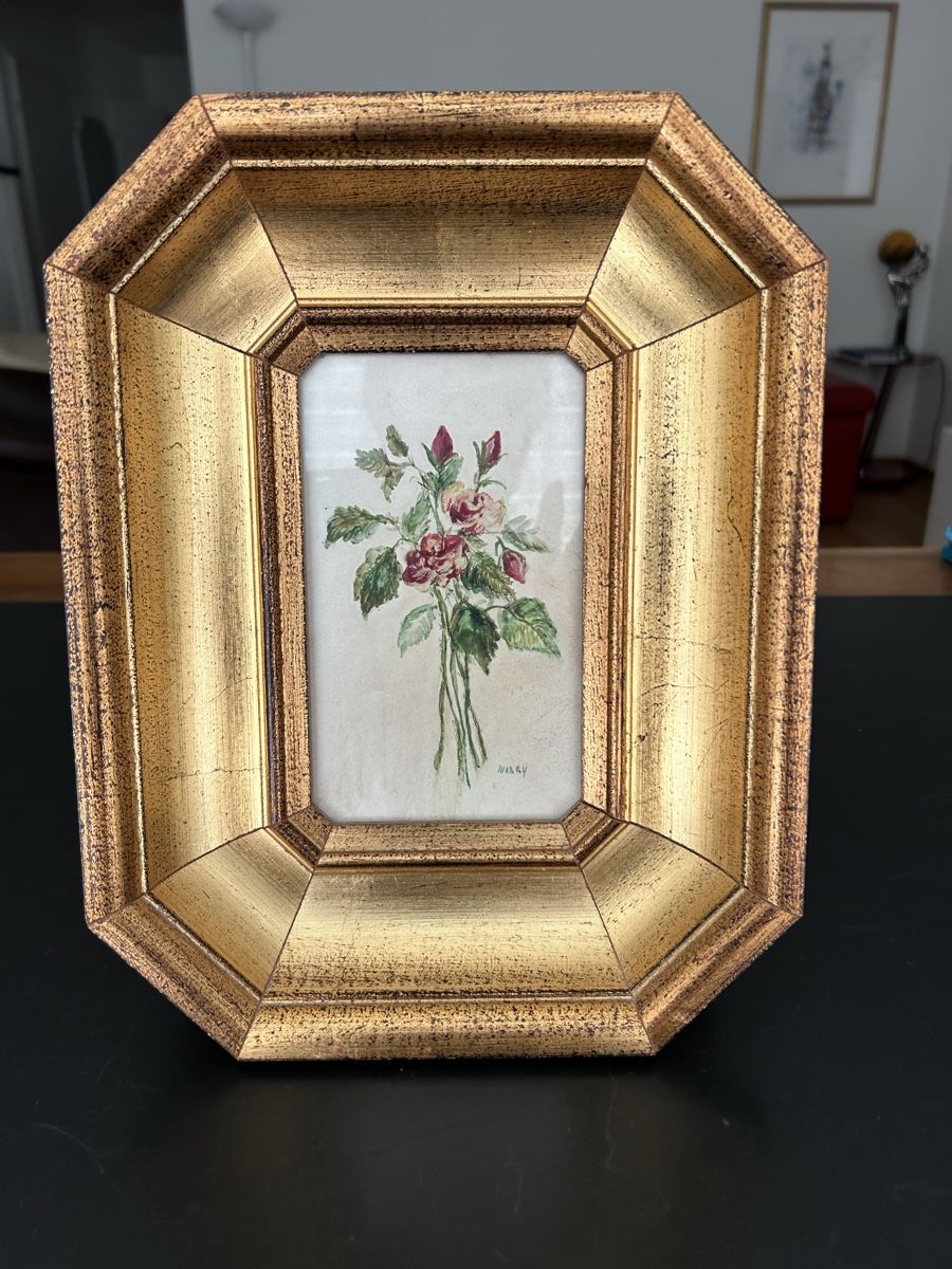 Foto & Immagini: Altes gerahmtes Blumenbild mit Glasabdeckung – Usato da Zumikon venduto da tuna007 3