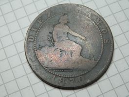 Spanien 10 Centimos, 1870
