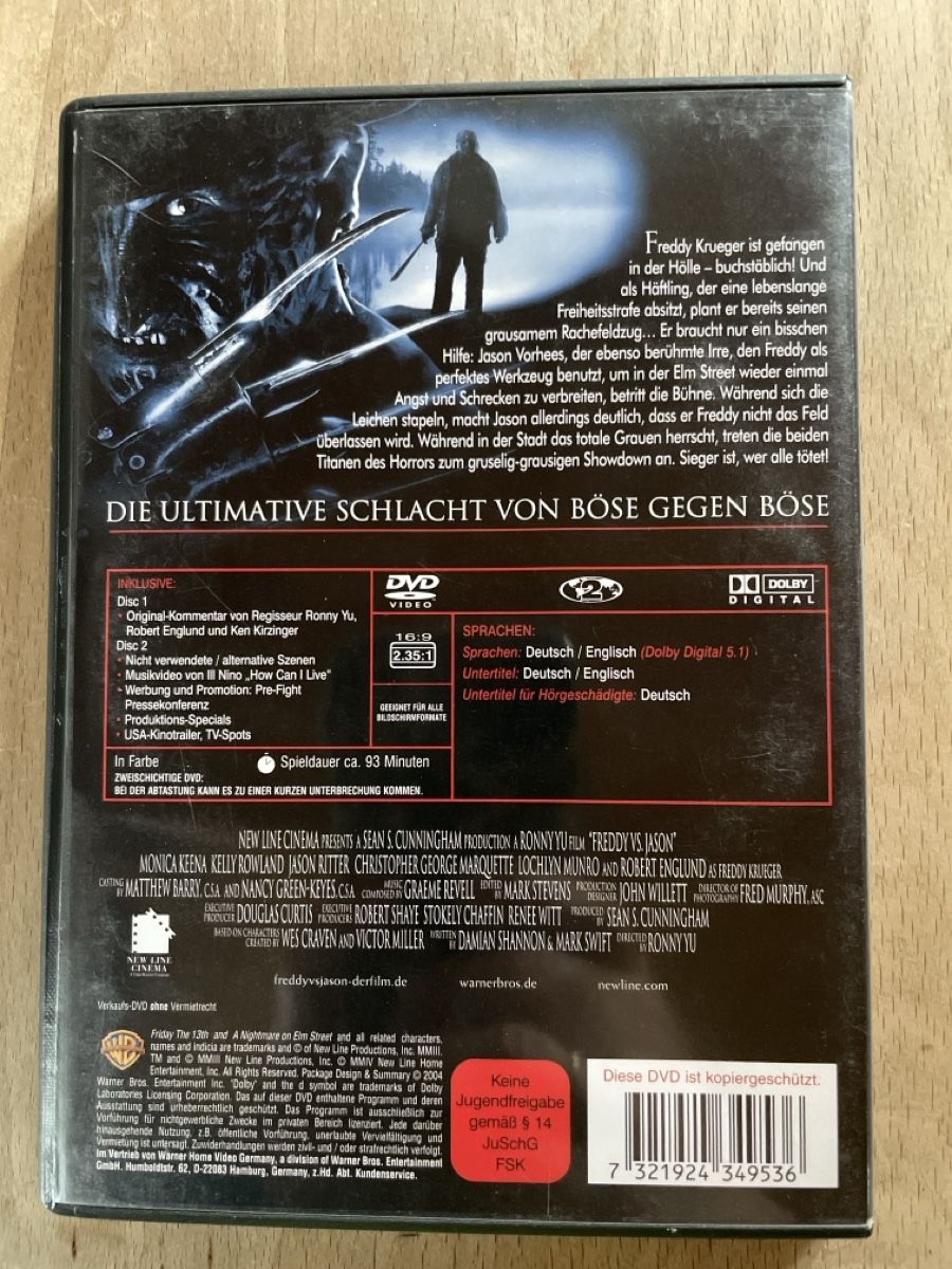 Tutti i DVDs: DVD Freddy vs. Jason - 2 Disc Edition DVD – Usato da Dettighofen (Lengwil) venduto da Dolol 1