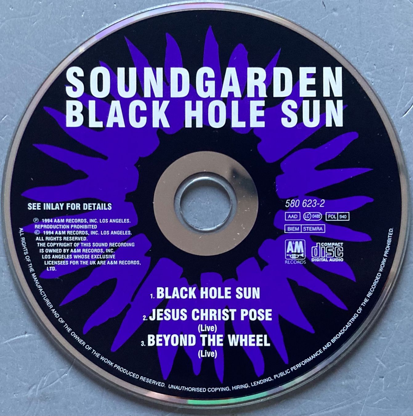 CD: SOUNDGARDEN - BLACK HOLE SUN – Usato da Poliez-Pittet venduto da Newtown-Records 1